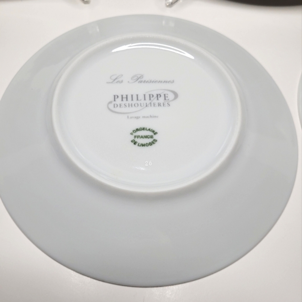 Limoges Les Parisiennes Philippe Deshoulieres Plates Appetizer Dessert Decor - Picture 9 of 10